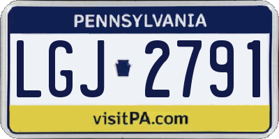 PA license plate LGJ2791
