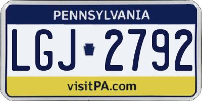 PA license plate LGJ2792