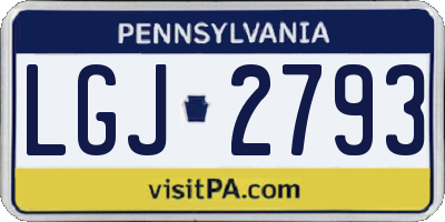 PA license plate LGJ2793