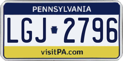 PA license plate LGJ2796