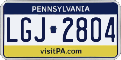 PA license plate LGJ2804