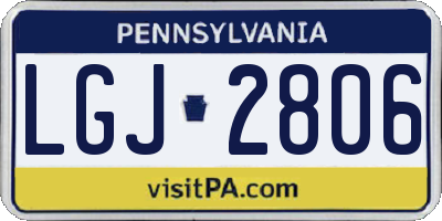 PA license plate LGJ2806