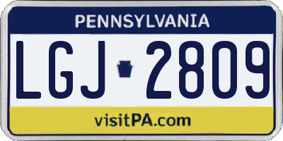 PA license plate LGJ2809