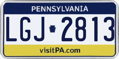PA license plate LGJ2813