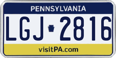 PA license plate LGJ2816