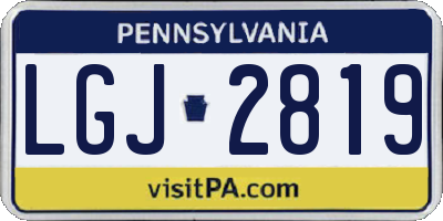 PA license plate LGJ2819