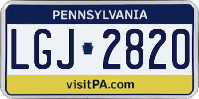 PA license plate LGJ2820