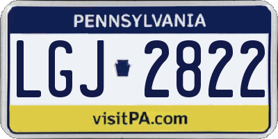 PA license plate LGJ2822
