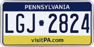 PA license plate LGJ2824