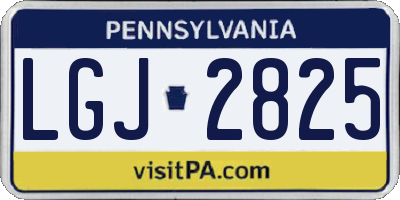 PA license plate LGJ2825