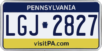 PA license plate LGJ2827