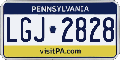 PA license plate LGJ2828