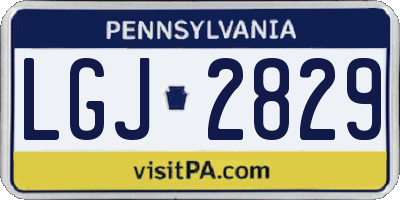 PA license plate LGJ2829