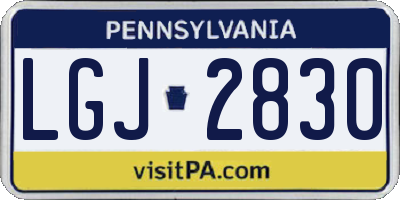 PA license plate LGJ2830