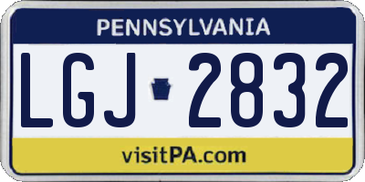 PA license plate LGJ2832