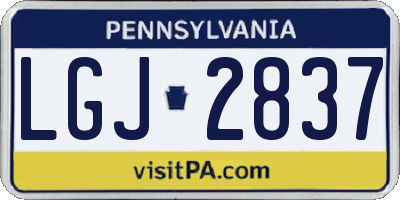 PA license plate LGJ2837