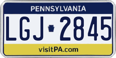 PA license plate LGJ2845