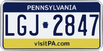 PA license plate LGJ2847