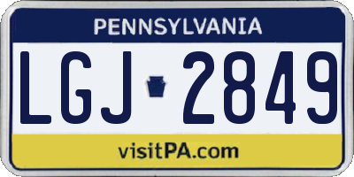 PA license plate LGJ2849