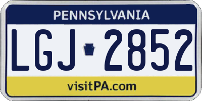 PA license plate LGJ2852