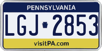 PA license plate LGJ2853