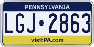 PA license plate LGJ2863