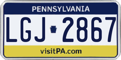 PA license plate LGJ2867