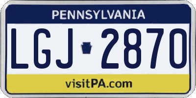 PA license plate LGJ2870