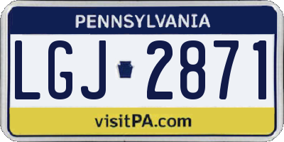 PA license plate LGJ2871