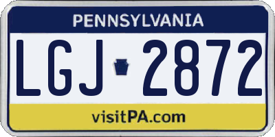 PA license plate LGJ2872