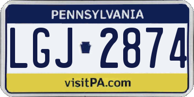 PA license plate LGJ2874