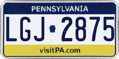 PA license plate LGJ2875