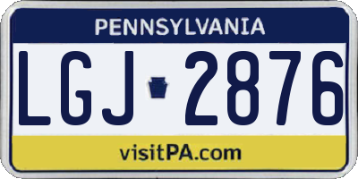 PA license plate LGJ2876