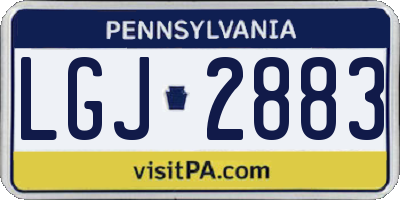 PA license plate LGJ2883
