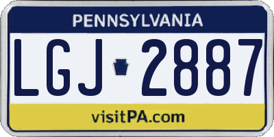 PA license plate LGJ2887