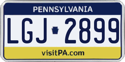 PA license plate LGJ2899