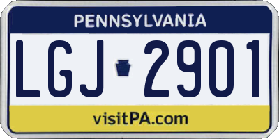 PA license plate LGJ2901
