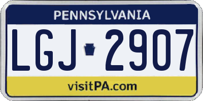 PA license plate LGJ2907