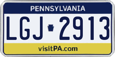 PA license plate LGJ2913