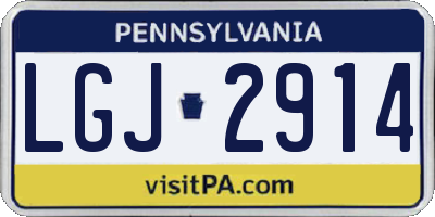 PA license plate LGJ2914