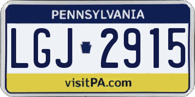 PA license plate LGJ2915