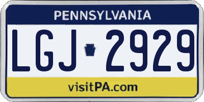 PA license plate LGJ2929