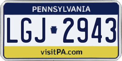PA license plate LGJ2943