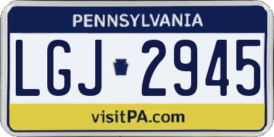 PA license plate LGJ2945