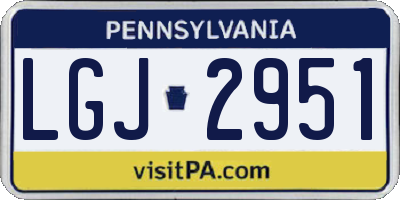 PA license plate LGJ2951