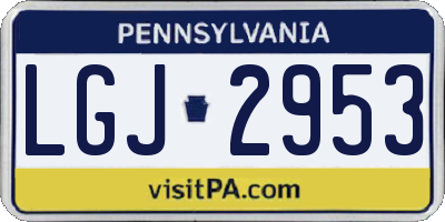 PA license plate LGJ2953