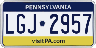 PA license plate LGJ2957