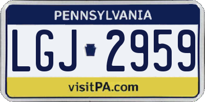 PA license plate LGJ2959