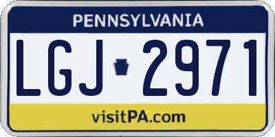PA license plate LGJ2971