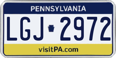 PA license plate LGJ2972
